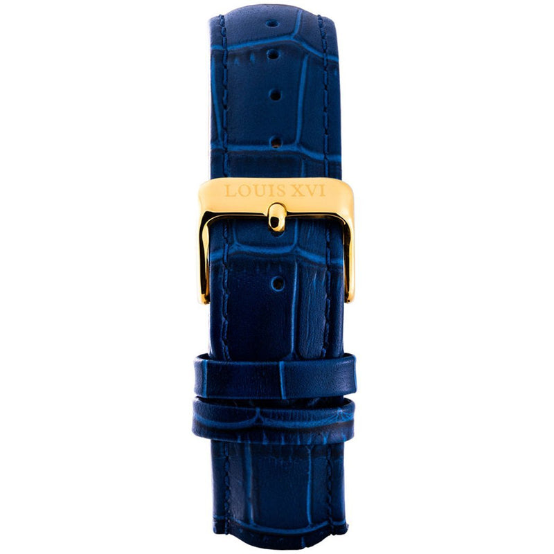 Leather strap - Blue/Gold
